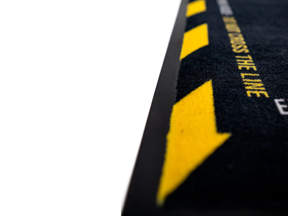 Original WRS Rectangular Motorcycle Carpet With "Caution Strong Emotions" Words
