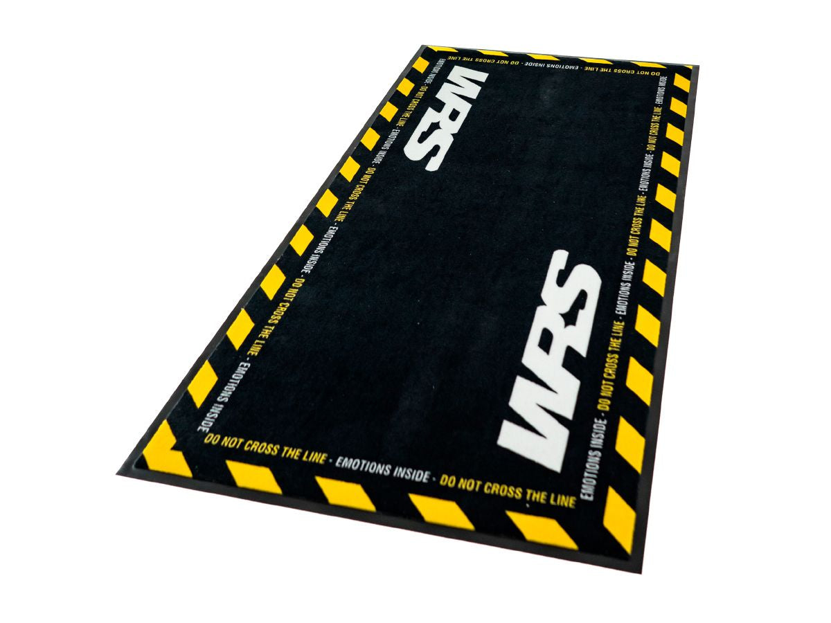 Original WRS Rectangular Motorcycle Carpet With Logo And Yellow Line