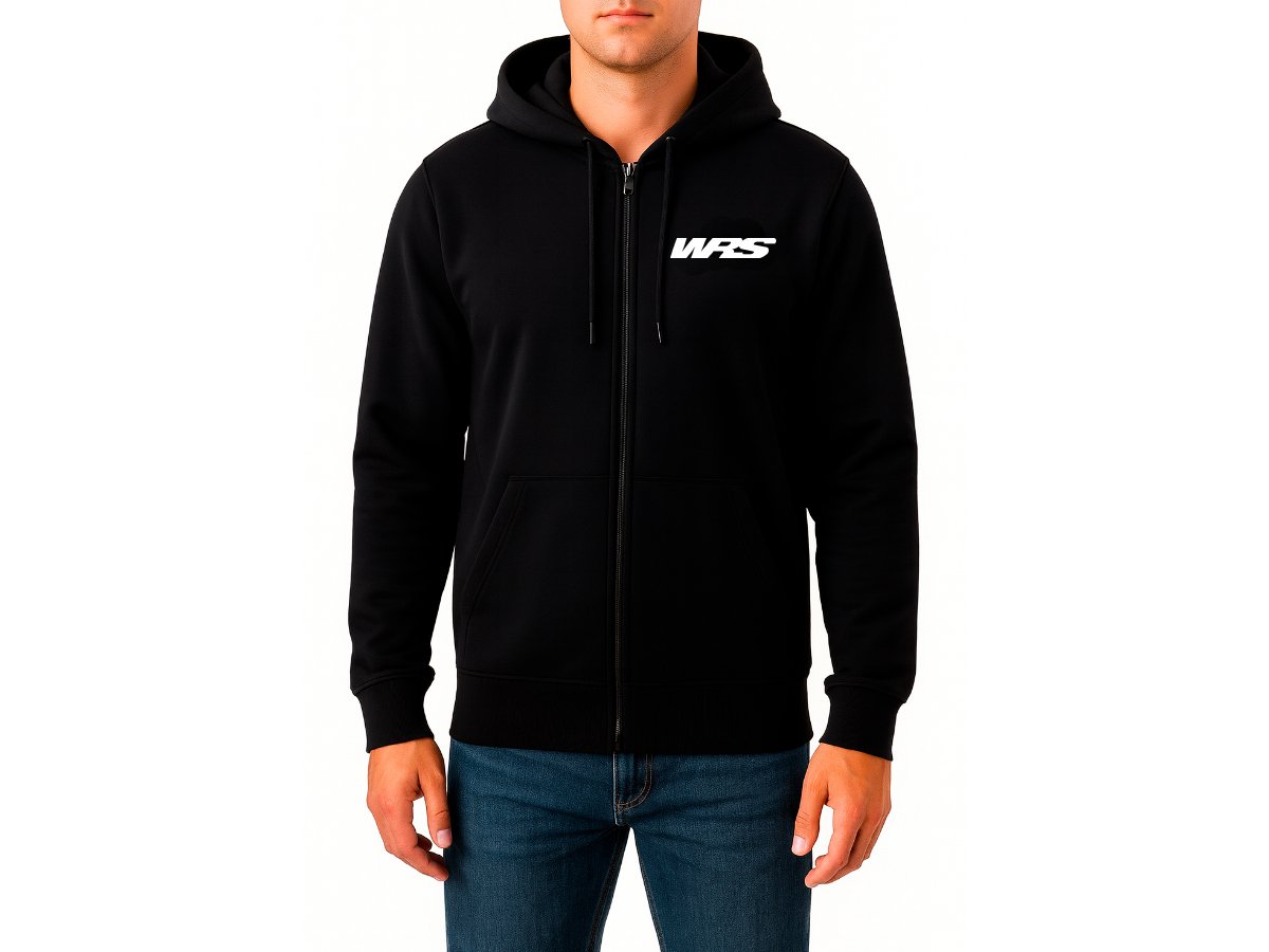 WRS Original Zip-Up Hoodie 100% Cotton White Logo