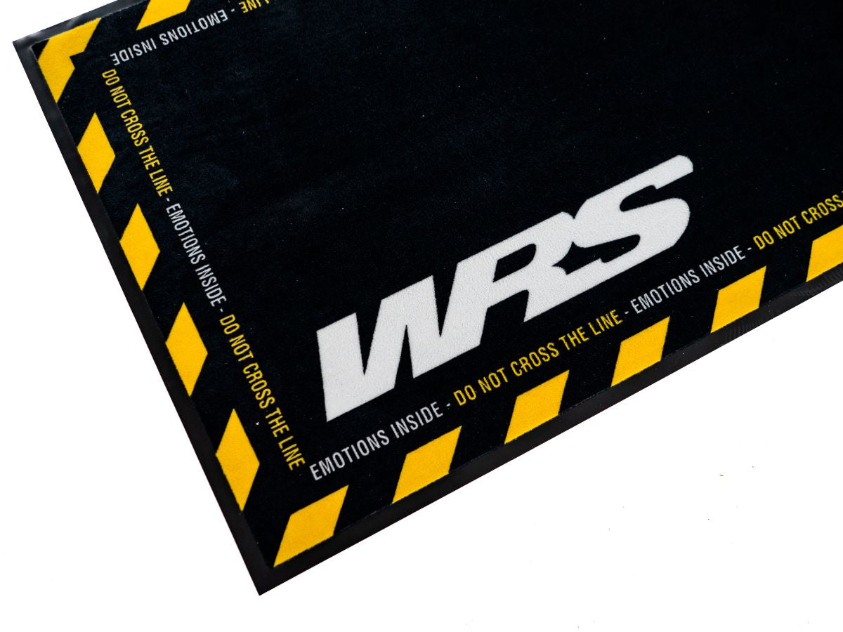Original WRS Rectangular Motorcycle Carpet With Logo And Yellow Line