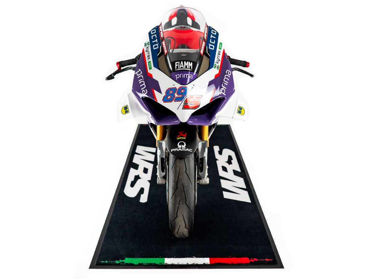 Original WRS Rectangular Motorcycle Carpet With Logo And Italian Flag