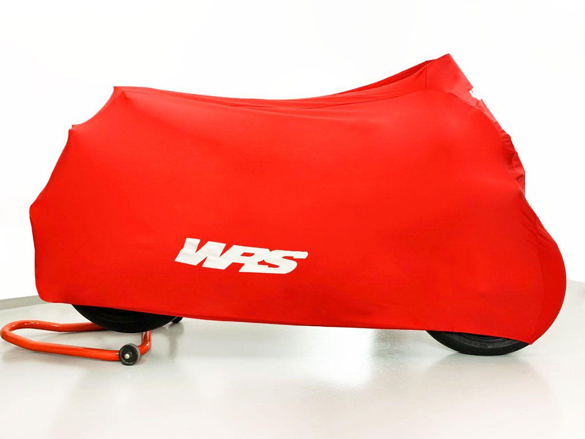 UNIVERSAL RED MOTORCYCLE COVER WITH WHITE LOGO