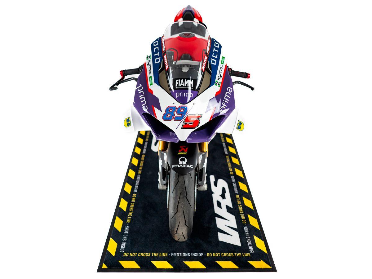 ORIGINAL WRS RECTANGULAR MOTORCYCLE CARPET WITH LOGO AND YELLOW LINE