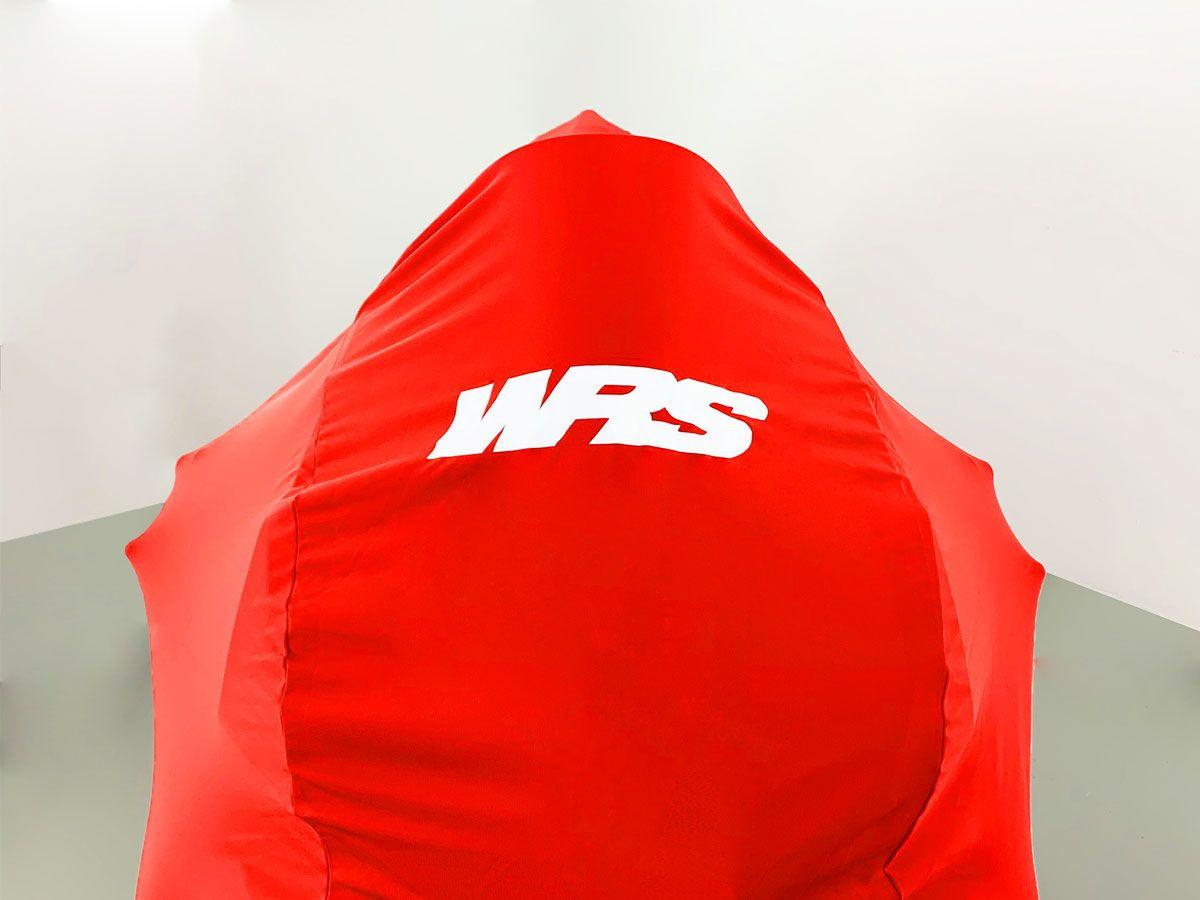 UNIVERSAL RED MOTORCYCLE COVER WITH WHITE LOGO